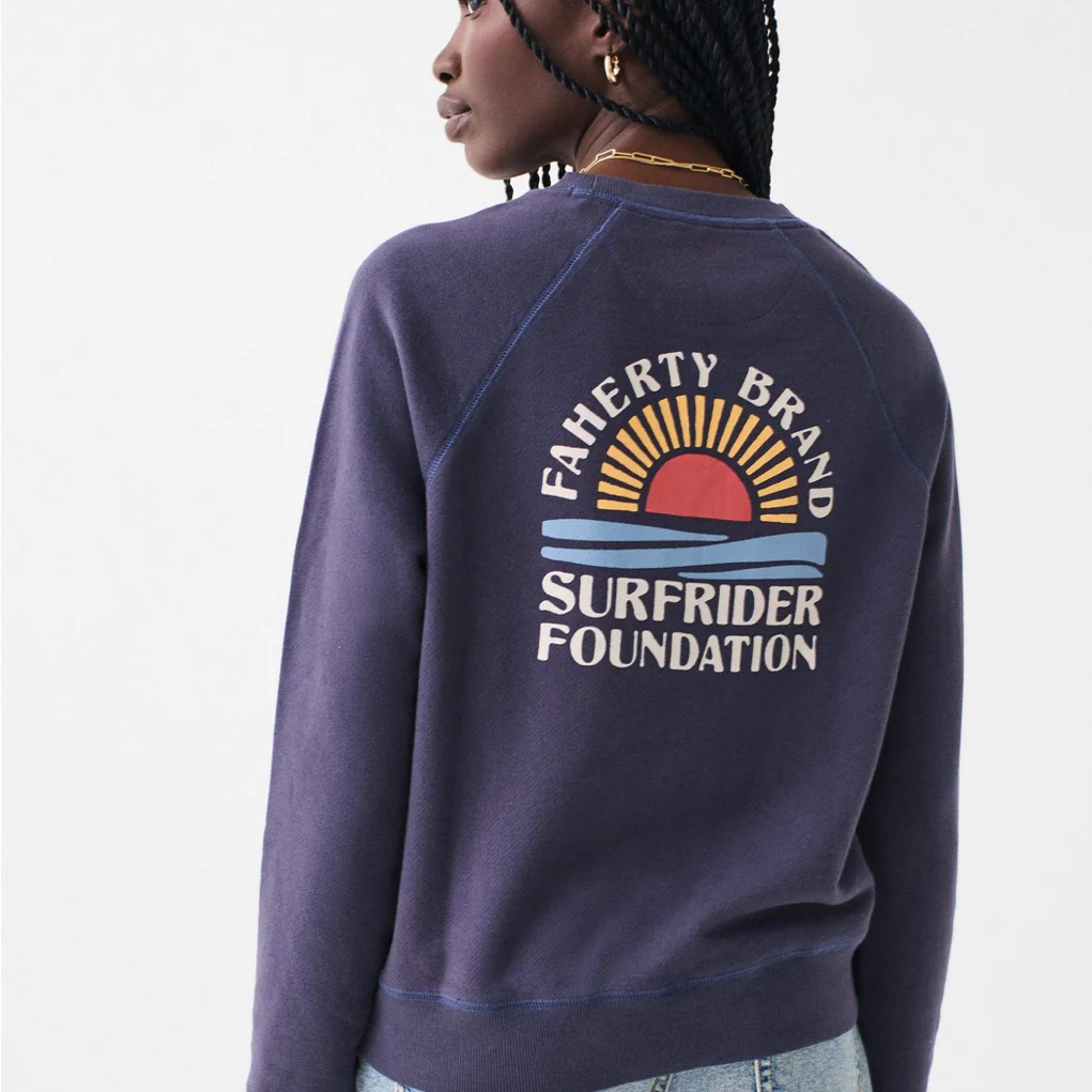 Faherty Sweatshirt With Surfrider Foundation Graphic Nwt Small